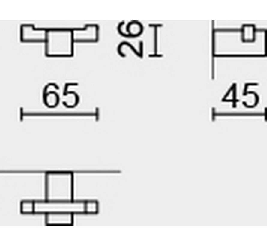ZACK Carvo Dubbele Handdoekhaak 6,5x4,5x2,6cm zwart