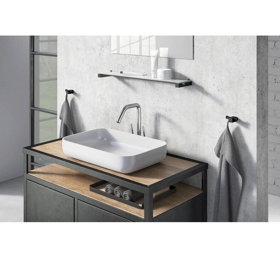 ZACK Carvo Dubbele Handdoekhaak 6,5x4,5x2,6cm zwart