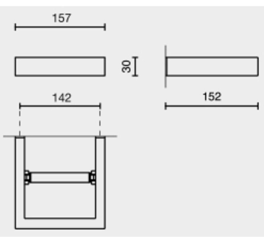 ZACK Linea toiletrolhouder glans RVS