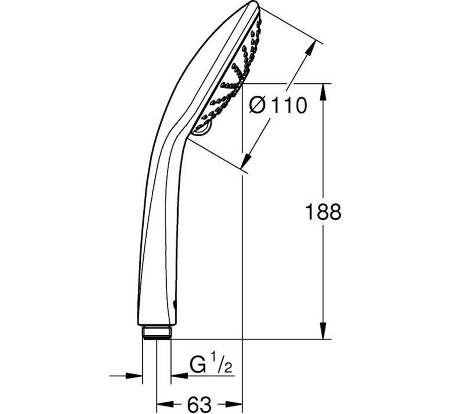 GROHE Handdouche Vitalio Joy rond met 3 straalsoorten 11 cm chroom