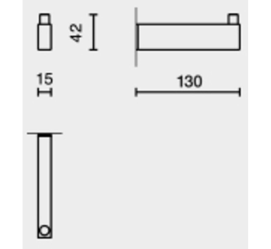 Zack LINEA Reserverolhouder 13x4x2cm 1 rol hoogglans RVS