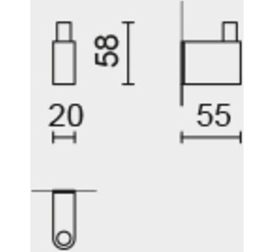 ZACK Atore Handdoekhaak 2x5,5x5,8 cm glans RVS
