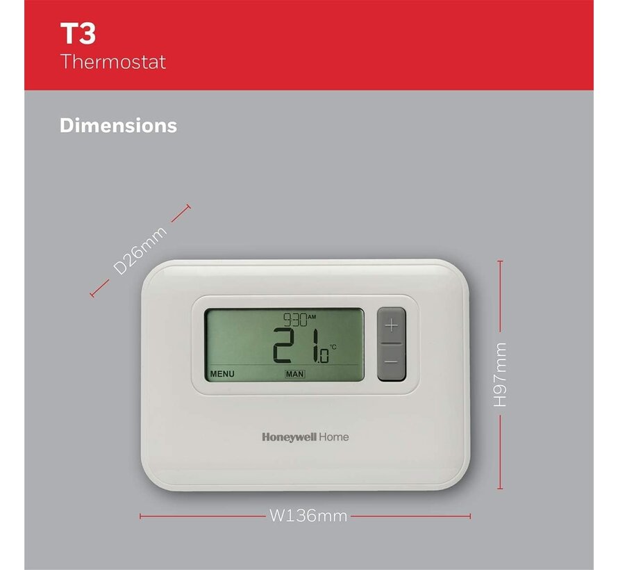 Honeywell Home T3 klokthermostaat bedraad