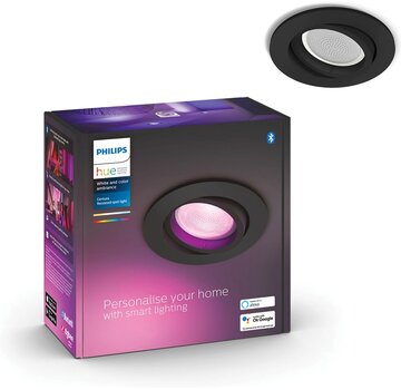 PHILIPS Hue White and Color Ambiance LED inbouwspot Centura 90 mm zwart