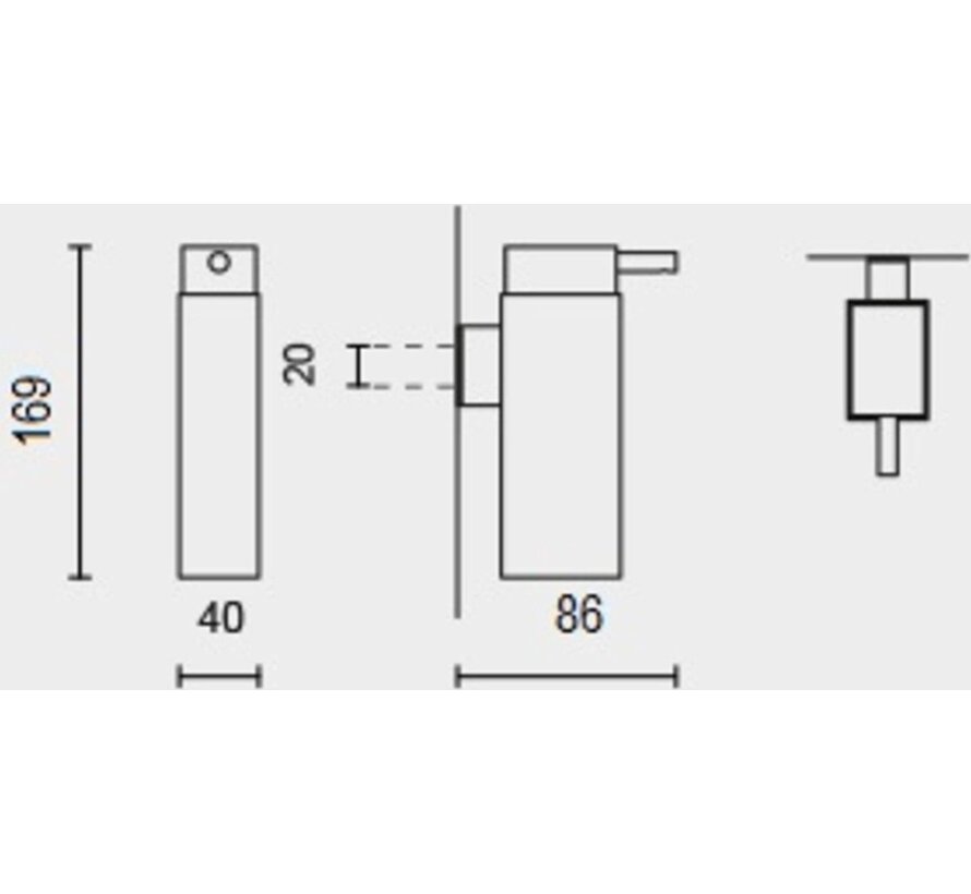 ZACK Linea Zeepdispenser 4x8,6x16,9 cm glans RVS