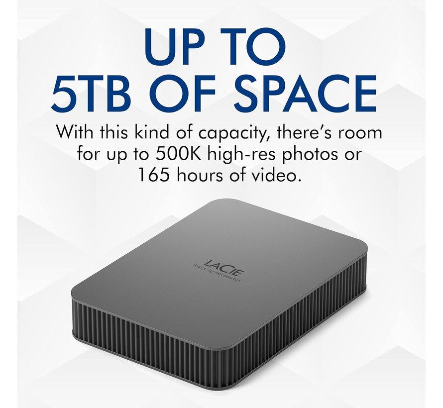 LaCie Mobile Drive Secure 4TB Grijs