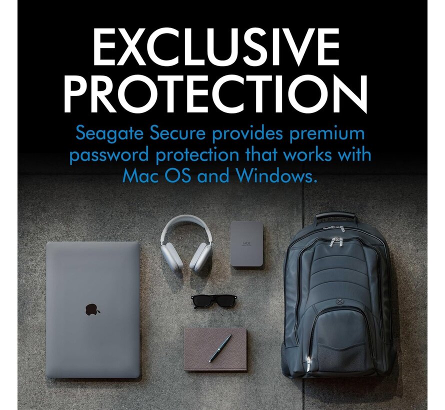 LaCie Mobile Drive Secure 4TB Grijs