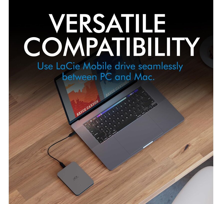 LaCie Mobile Drive Secure 4TB Grijs