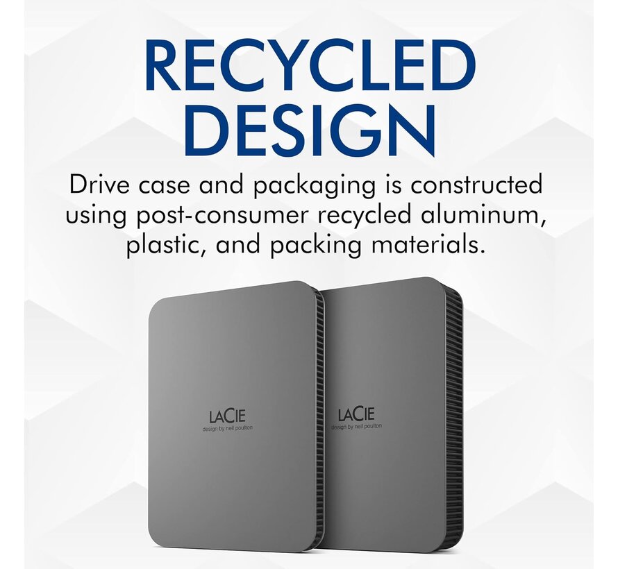 LaCie Mobile Drive Secure 4TB Grijs