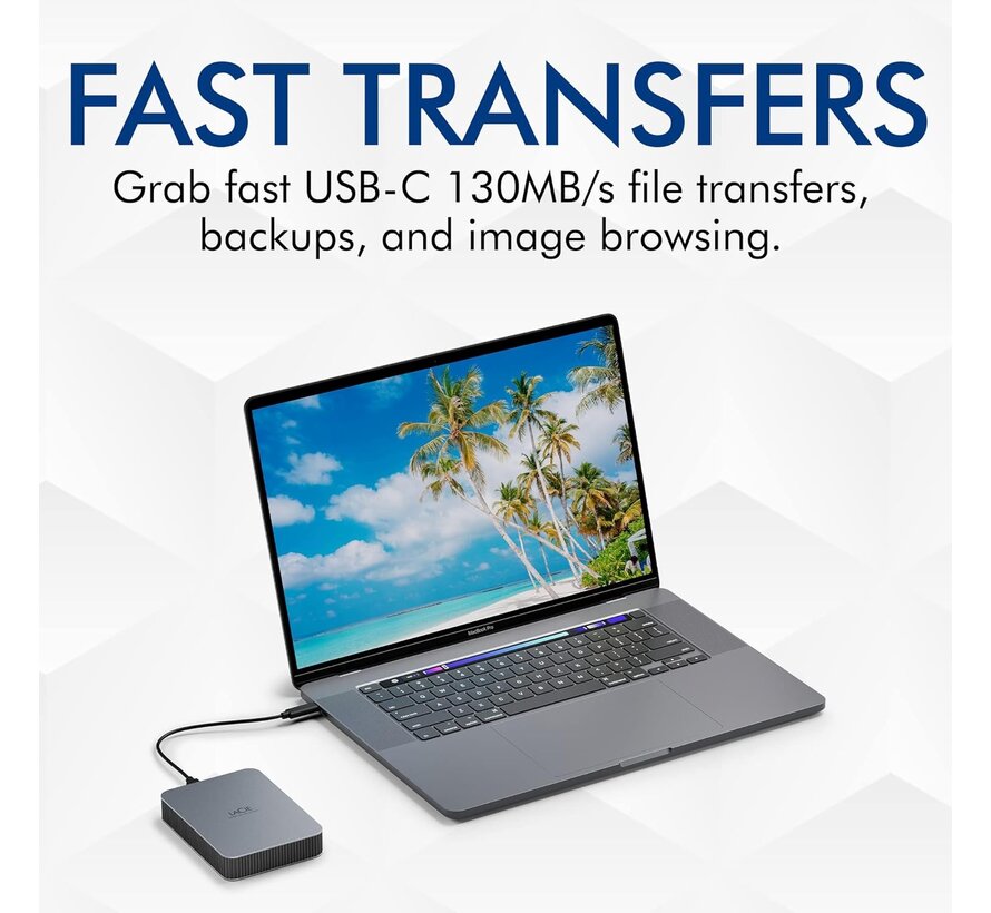 LaCie Mobile Drive Secure 4TB Grijs