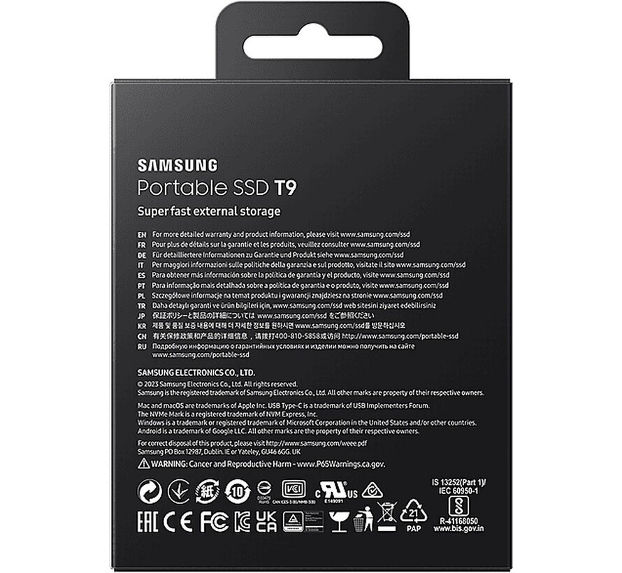 Samsung Portable SSD T9 4TB Zwart