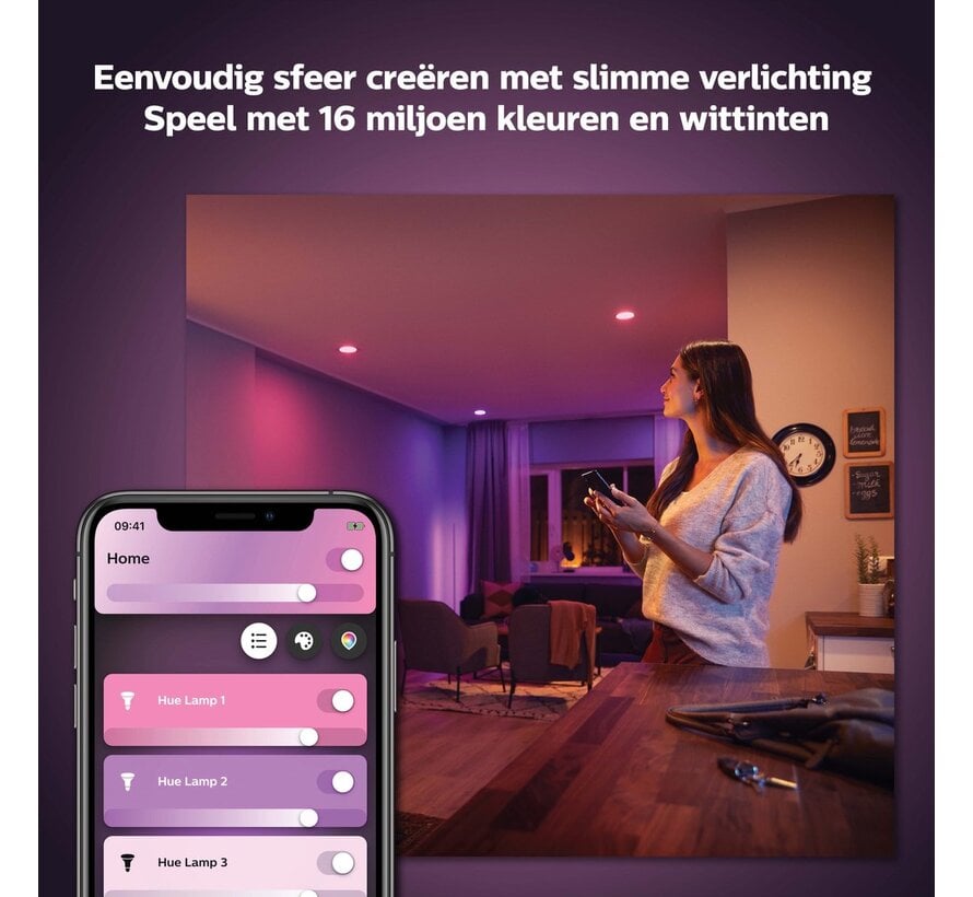 Philips Hue Centura inbouwspot wit en gekleurd wit 1-pack wit rond GU10