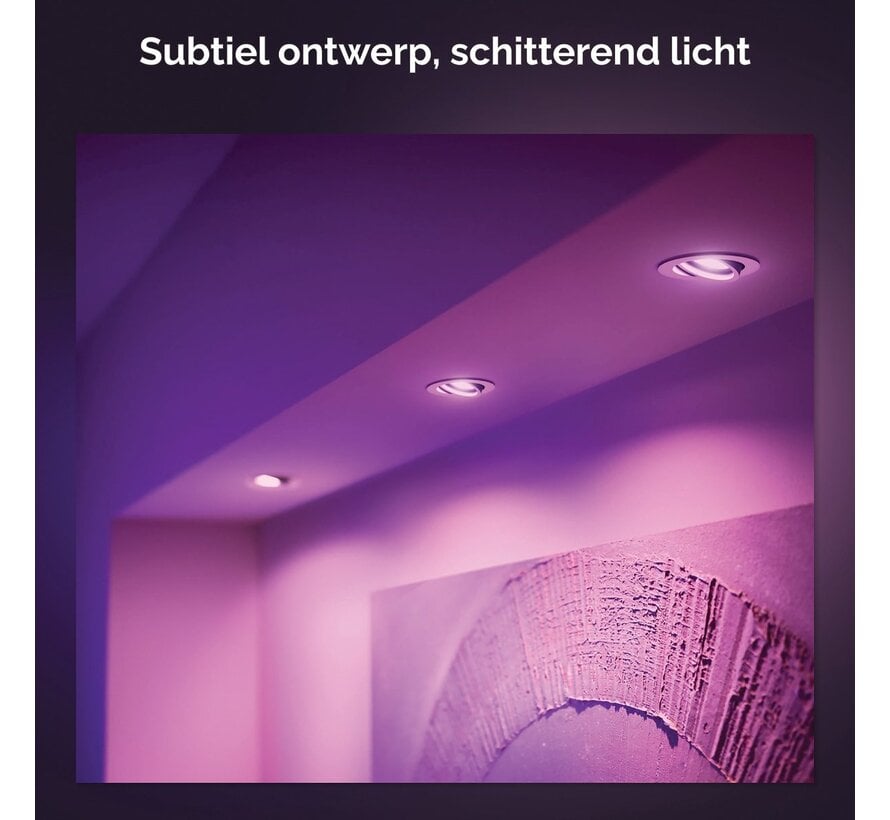 Philips Hue Centura inbouwspot wit en gekleurd wit 1-pack wit rond GU10