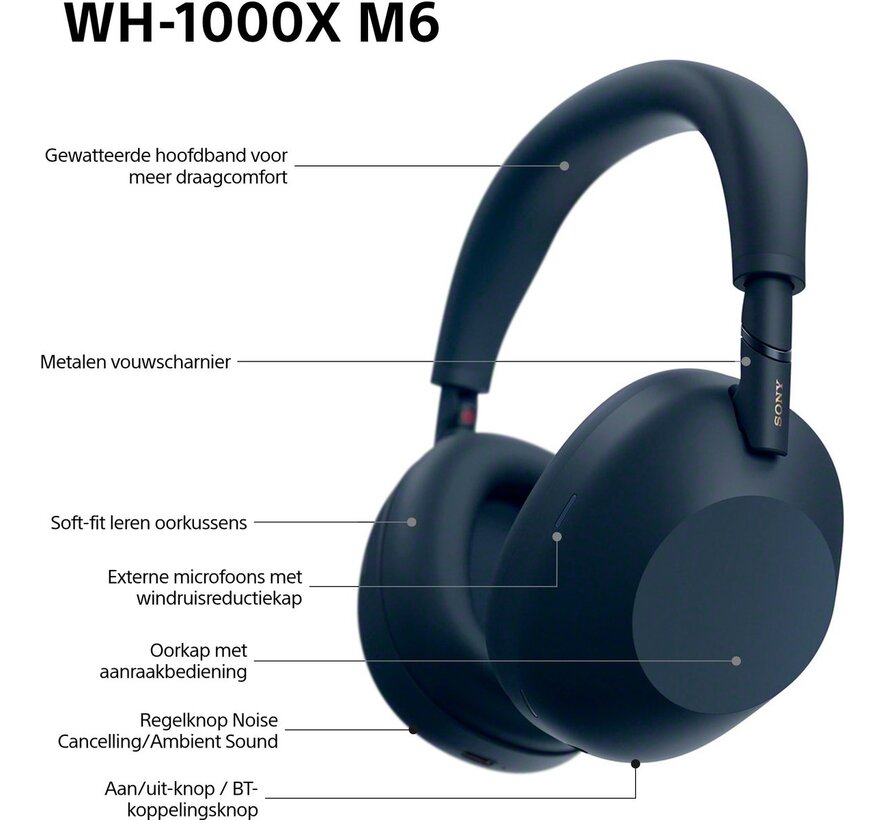 Sony WH-1000XM6 Blauw