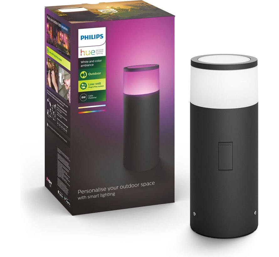 Philips Hue Calla sokkellamp White and Color zwart laag uitbreiding