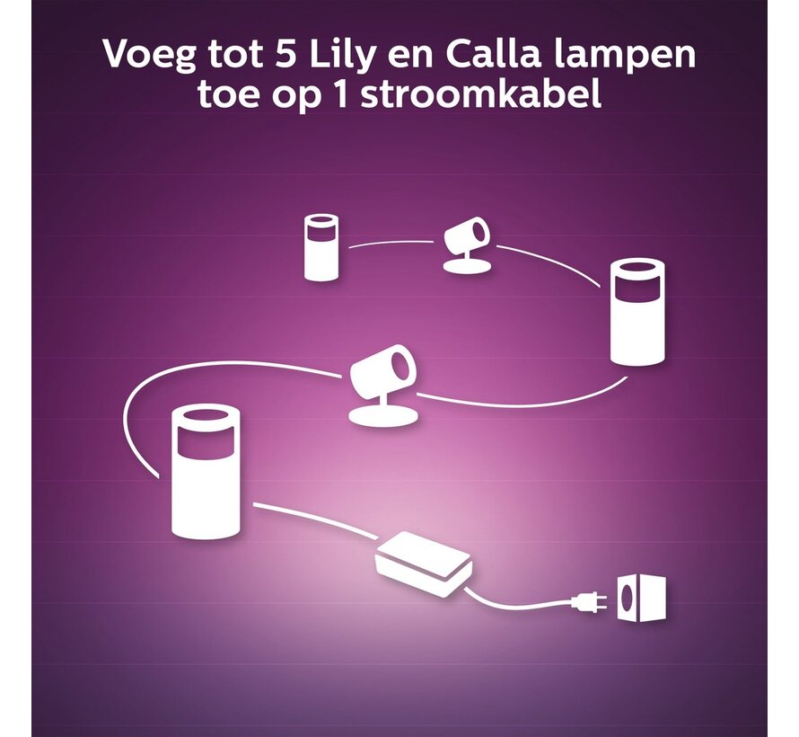 Philips Hue Calla sokkellamp White and Color zwart laag uitbreiding