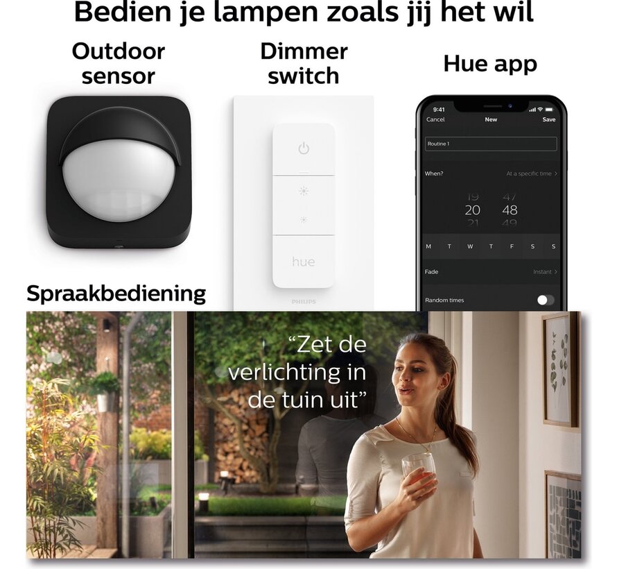 Philips Hue Calla sokkellamp White and Color zwart laag uitbreiding