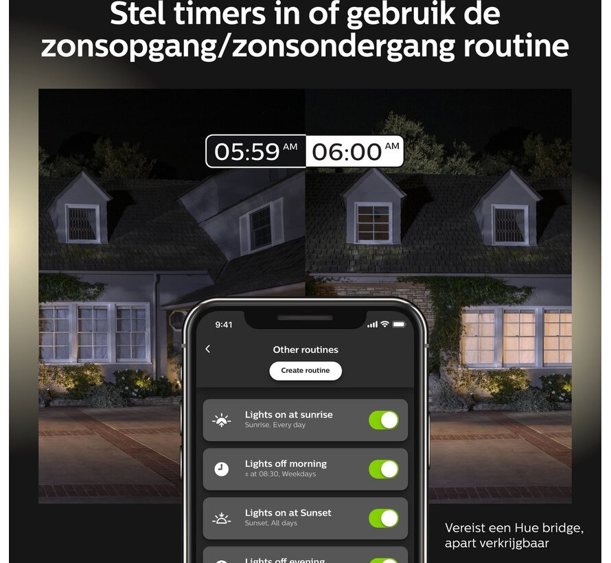 Philips Hue Calla sokkellamp White and Color zwart laag uitbreiding