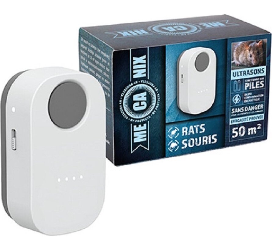 Mecanix Ultrasone ratten- en muizenverjager |50m2 | batterij