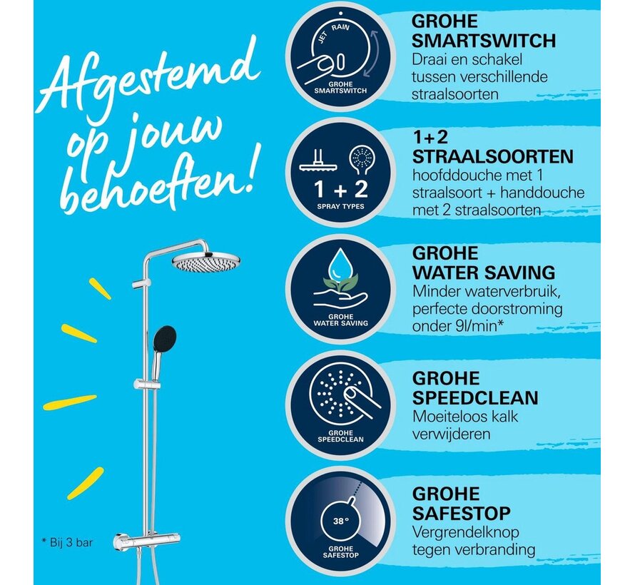 GROHE QuickFix Vitalio Start 250 douchesysteem met thermostaatkraan