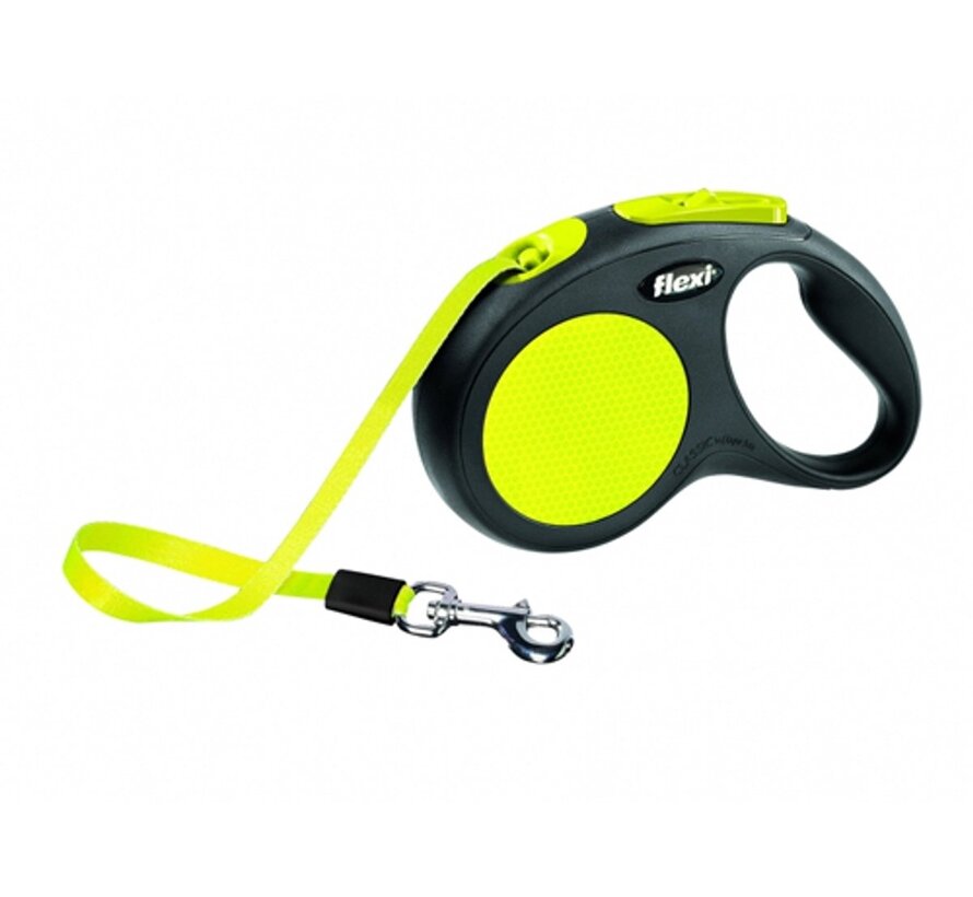 Flexi Giant Tape Hondenriem Zwart Geel L 8 meter