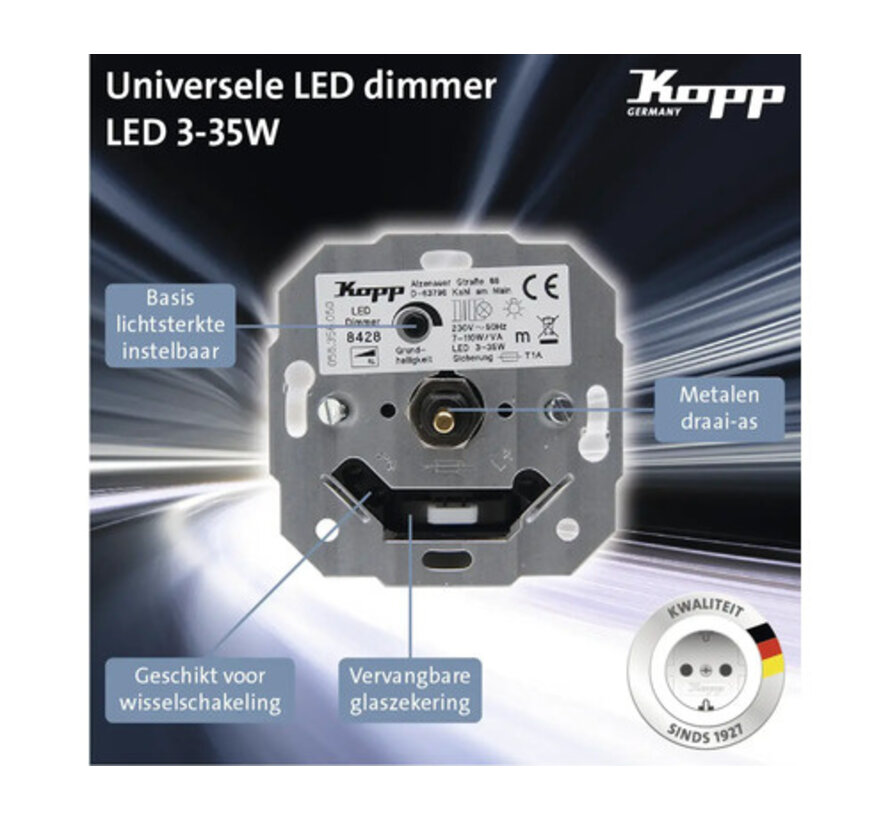 KOPP Inbouw Basiselement LED Dimmer 3-35W 842800187
