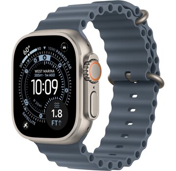 Apple Watch Ultra 3 GPS + Cellular 49 mm Natural Titanium met Natural Ocean Band