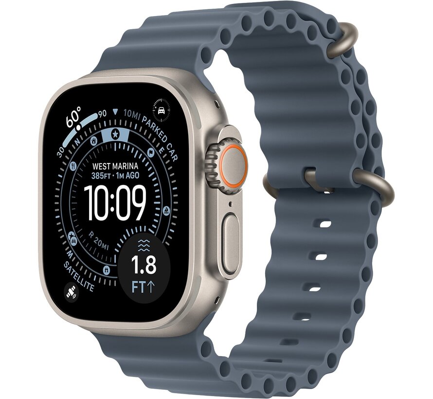 Apple Watch Ultra 3 GPS + Cellular 49 mm Natural Titanium met Natural Ocean Band