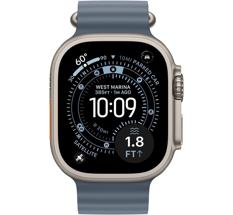 Apple Watch Ultra 3 GPS + Cellular 49 mm Natural Titanium met Natural Ocean Band
