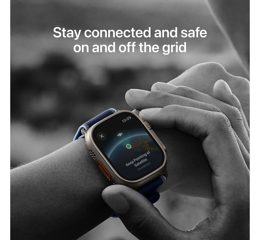 Apple Watch Ultra 3 GPS + Cellular 49 mm Natural Titanium met Natural Ocean Band