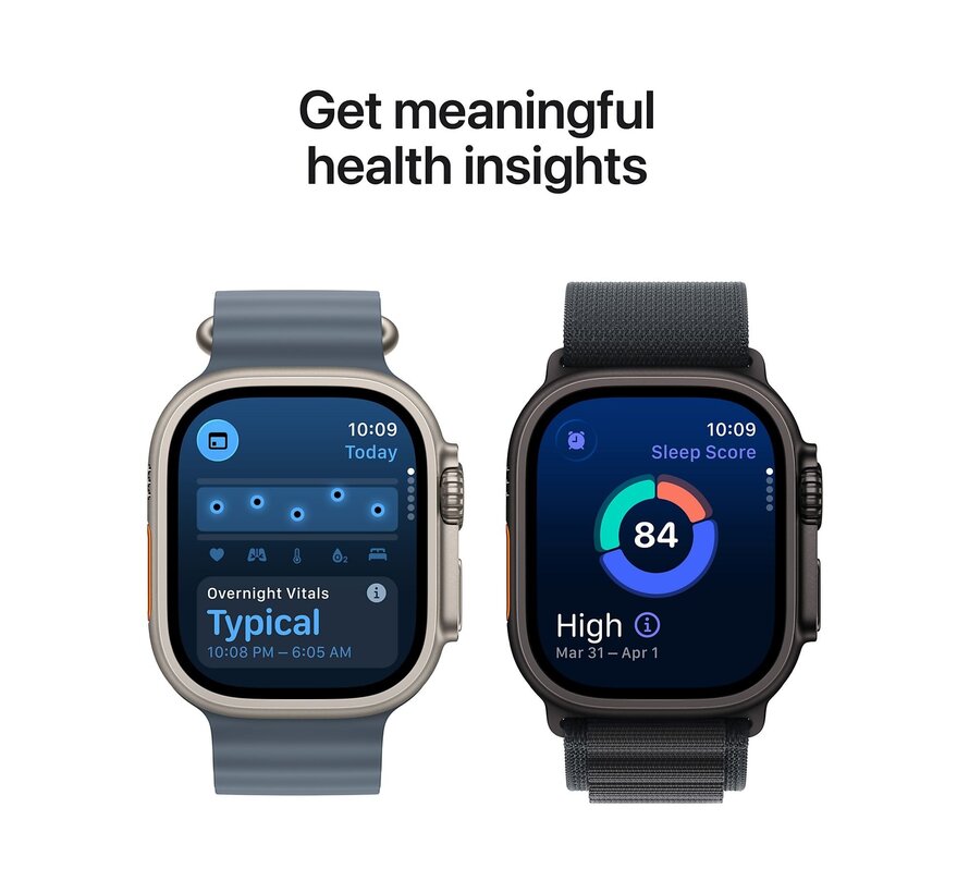 Apple Watch Ultra 3 GPS + Cellular 49 mm Natural Titanium met Natural Ocean Band