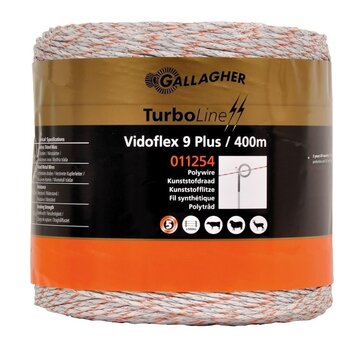 Gallagher Vidoflex 9 TurboLine Plus Schrikdraad Wit 400 Meter