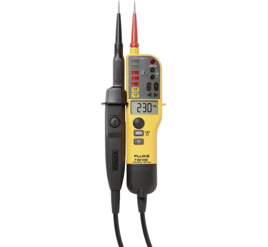 Fluke T150 Spannings- en Continuiteitstester met LCD en Weerstandsmeting 6-690V