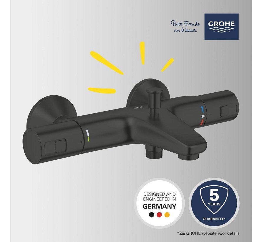 GROHE QuickFix Precision Start Thermostatische Badkraan Mat Zwart