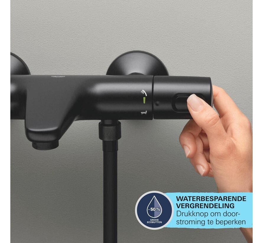 GROHE QuickFix Precision Start Thermostatische Badkraan Mat Zwart