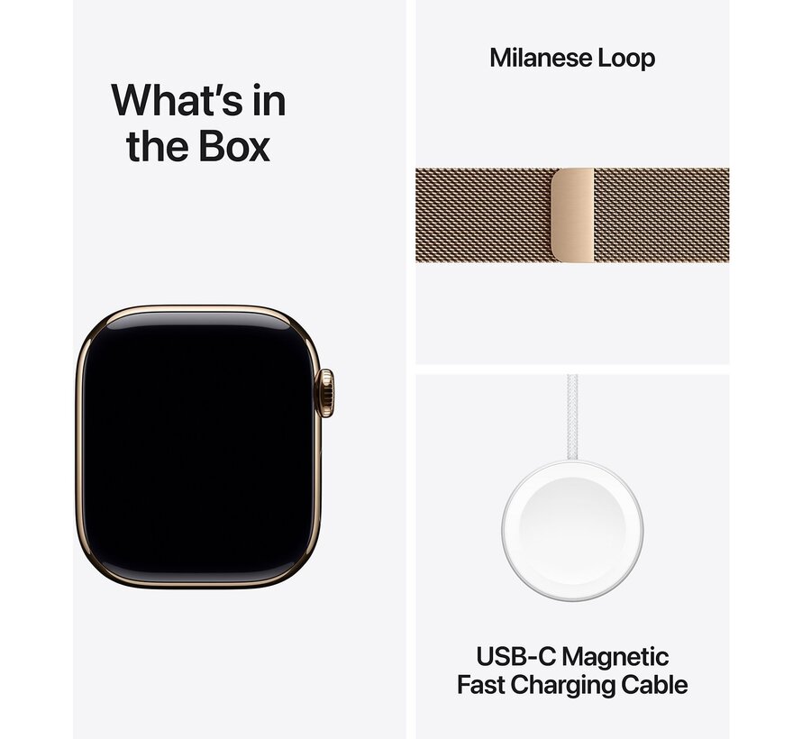 Apple Watch Series 11 GPS + Cellular 42 mm Gold Titanium Milanese Loop