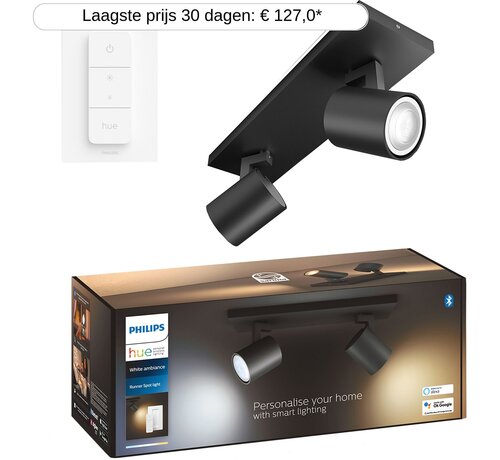Philips Hue White Ambiance Runner 2-licht Spotbalk Wit