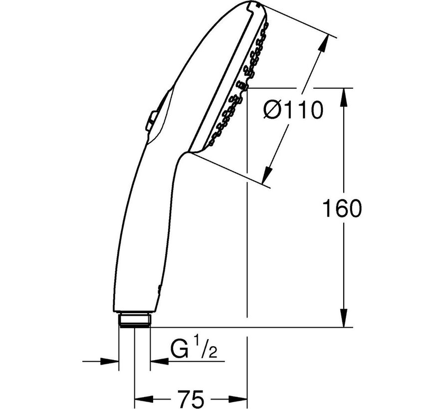 GROHE QuickFix Vitalio Start 110 Handdouche 2 Straalsoorten Mat Zwart