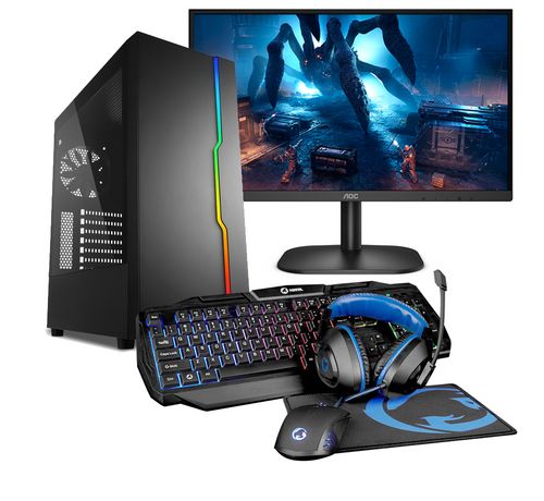Pcman Pcman Game Pc Blaze - i5-12400F - RTX 5060 - 16 GB geheugen - 480 GB SSD + Monitor + Headset + Muis + Toetsenbord met Windows 11 Pro