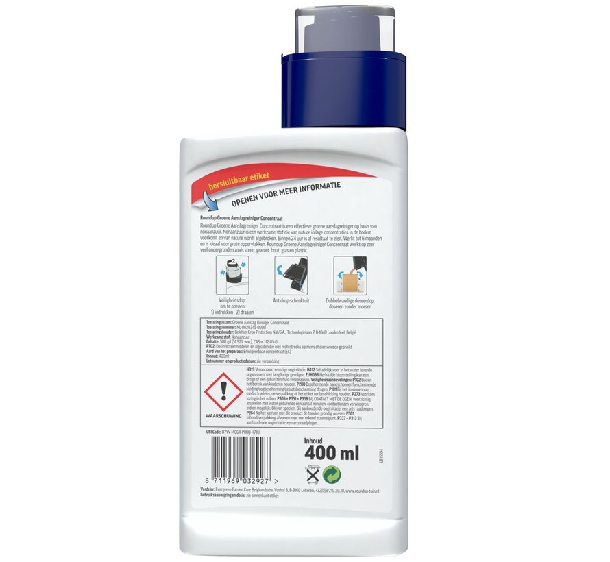 ROUNDUP Groene Aanslagreiniger Concentraat 400 ml – Tot 220 m²
