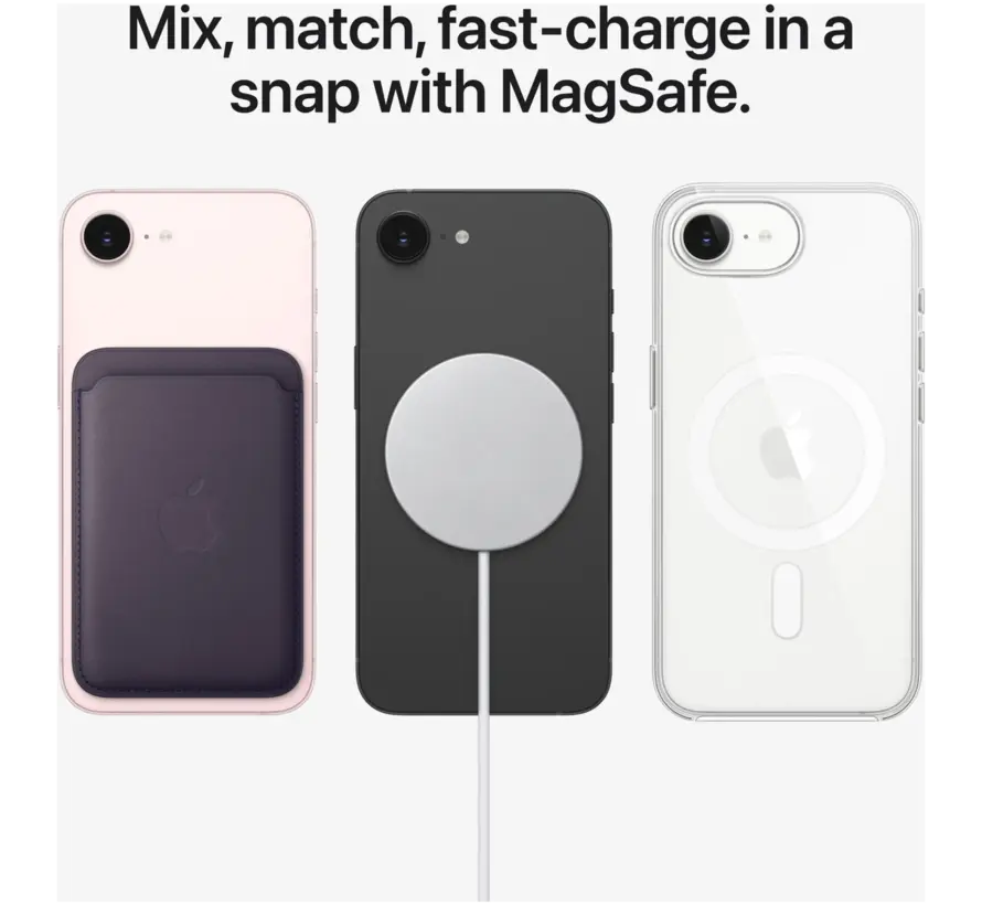Apple iPhone 17e 256GB Wit – A19, 48MP Fusion-camera en MagSafe