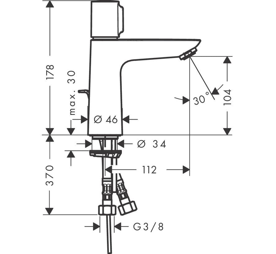 hansgrohe Talis Select E 110 Wastafelkraan met Trekwaste Chroom – 71750000
