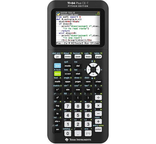 Texas Instruments TI-84 Plus CE-T Python Edition Grafische Rekenmachine Zwart