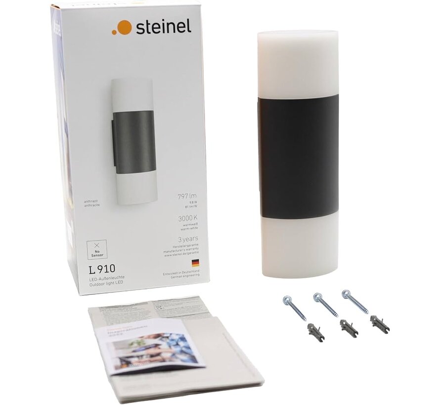 STEINEL L 910 S Sensor LED Buitenlamp Antraciet – 3000K 797 lm