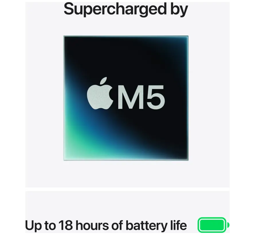Apple MacBook Air 13 M5 10-core CPU/8-core GPU 16GB 512GB Zwart