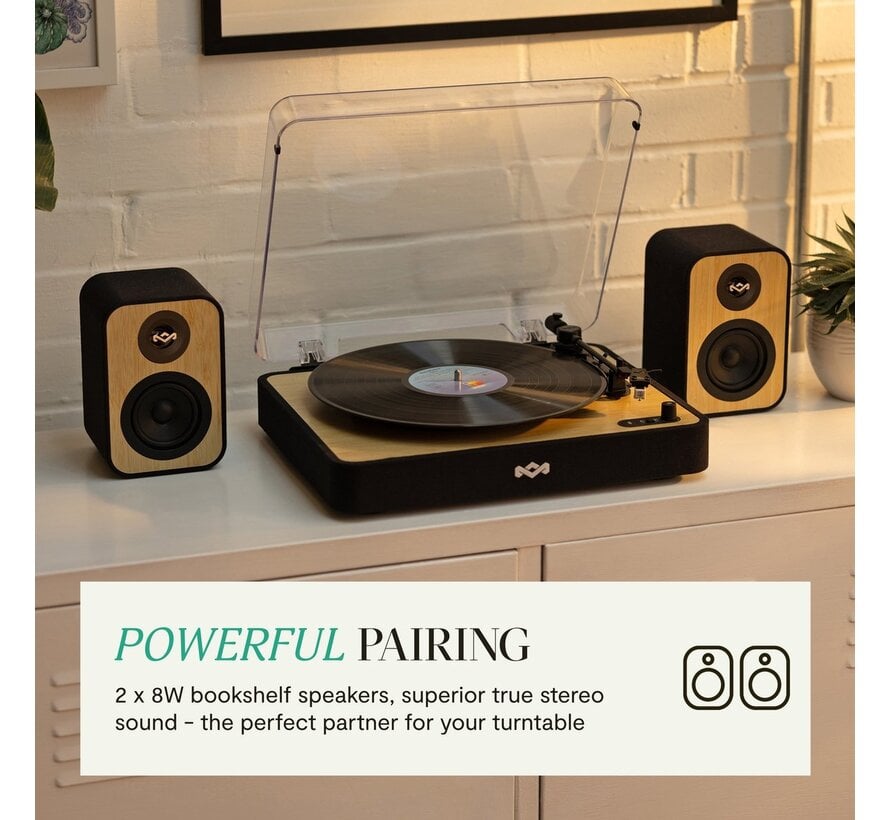 House of Marley Uplift Bluetooth Bookshelf Speakers Zwart