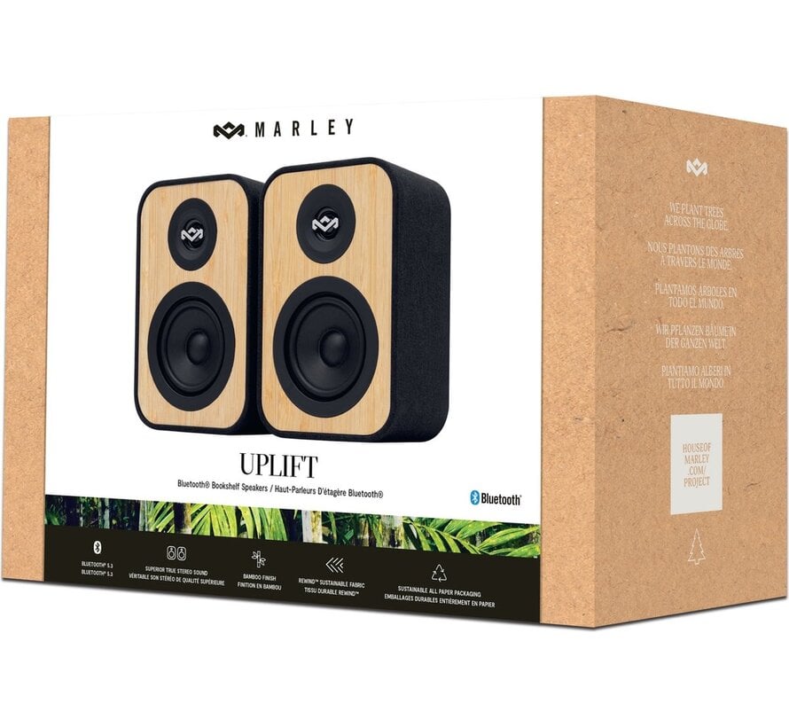 House of Marley Uplift Bluetooth Bookshelf Speakers Zwart