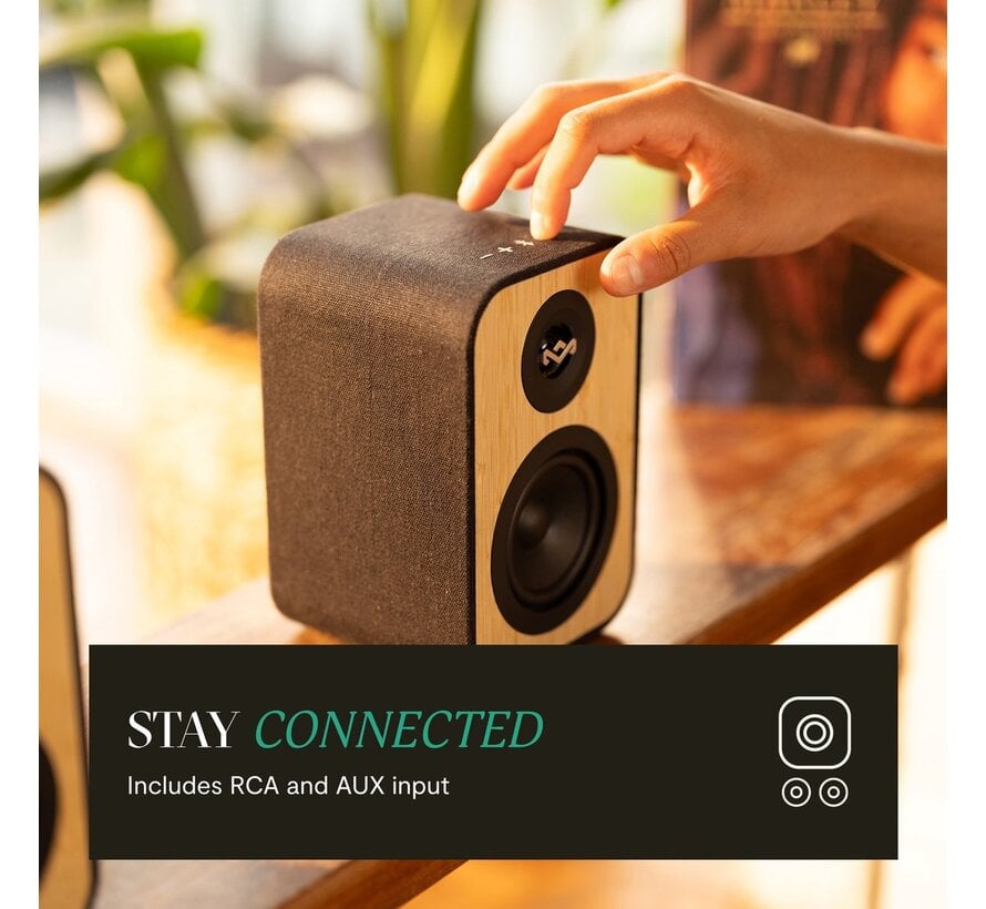 House of Marley Uplift Bluetooth Bookshelf Speakers Zwart