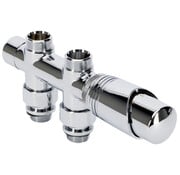 Sanivesk Luxe Radiator Onderblok Set Thermostatisch Recht Chroom