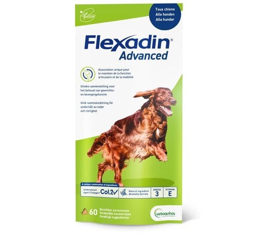 Vétoquinol Flexadin Advanced + Boswellia Hond 60 Kauwbrokjes 180 g